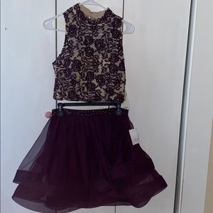 Super cute two piece purple homecoming dress!